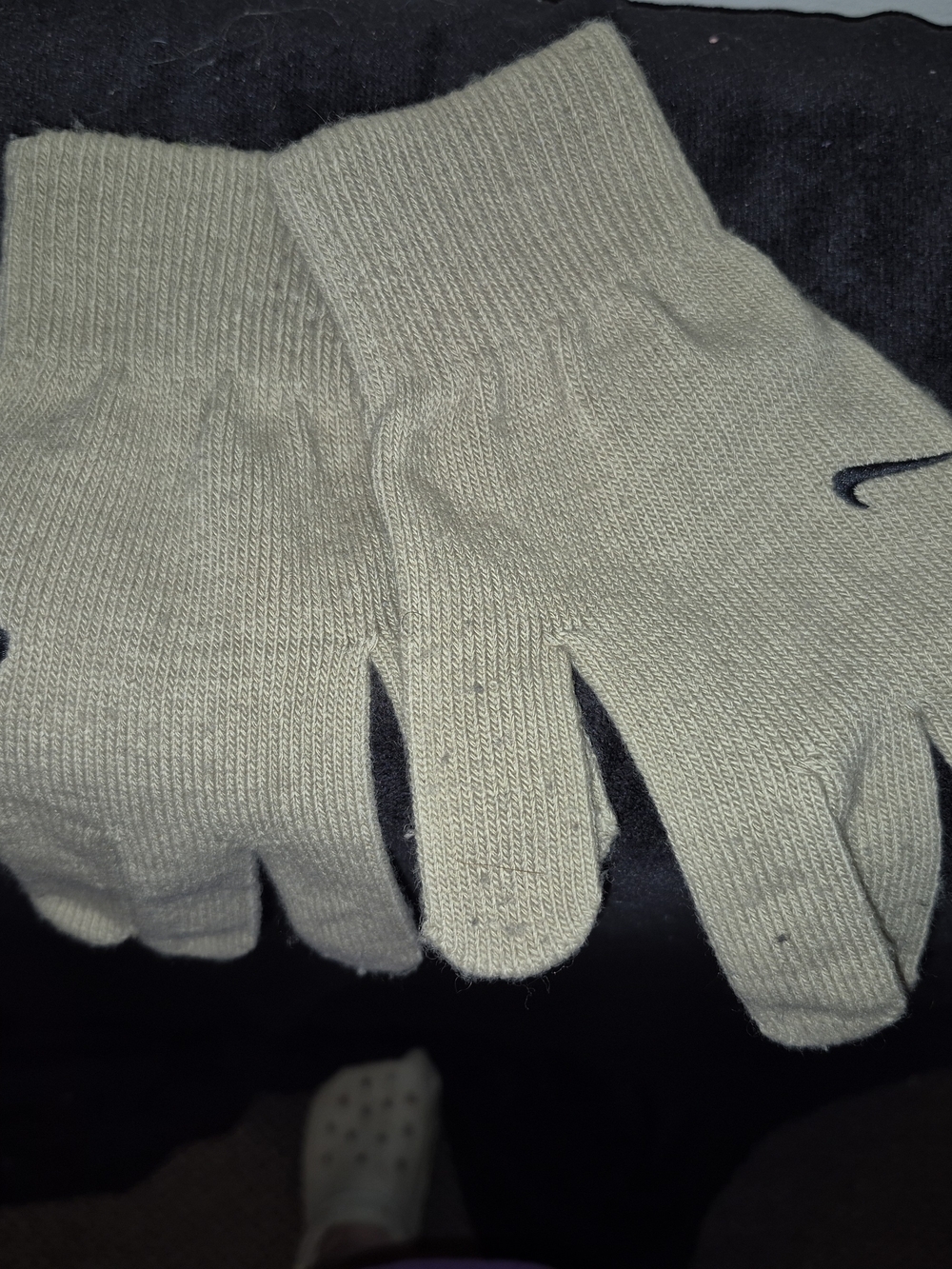 Men's Knit  Gloves - Cream